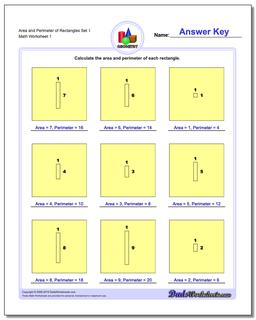 Area and Perimeter of Rectangles Basic Geometry Worksheet