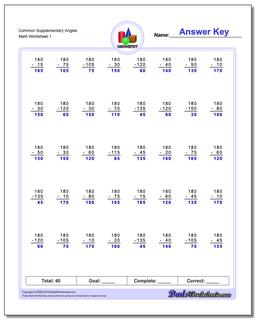 Supplementary Angle Subtraction Worksheet Basic Geometry