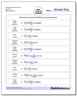 Customary Unit Conversion Worksheets