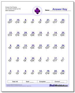 Division Worksheet