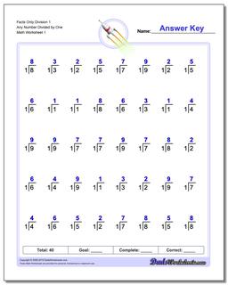 Division Worksheet SpaceshipMathJust Whole Facts