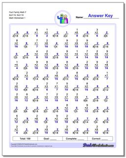 Fact Family Worksheets