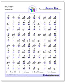 Fact Family Worksheets