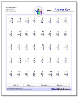 Fact Family Worksheets