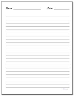 Handwriting Paper Printable Lined with Name