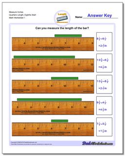 Inches Measurement Worksheet Measure from All Positions