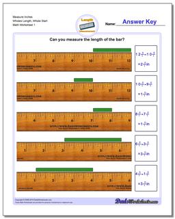 Inches Measurement Worksheet Measure from Wholes