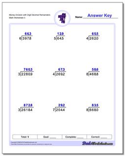 Long Division Worksheets