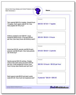 Money Word Problems