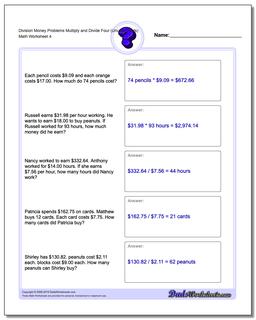 Money Word Problems