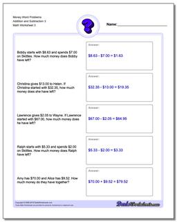 Money Word Problems
