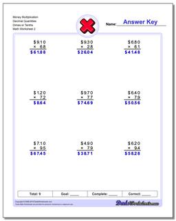 Multiplication Worksheets