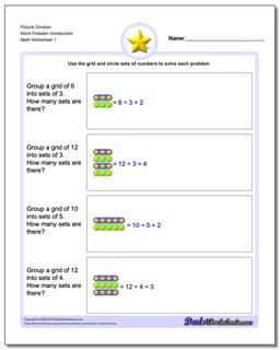 Picture Math Division Worksheet