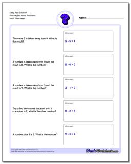 Pre-Algebra Word Problems Worksheet