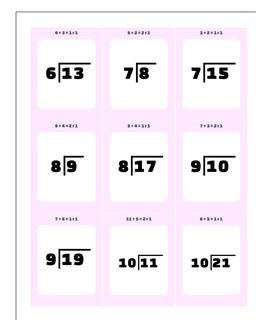 Division with Remainders Printable Flash Cards
