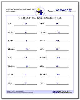 Rounding Numbers Complex With Decimals Worksheet