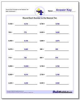 Rounding Numbers Worksheet with Carrying