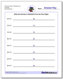 Standard, Expanded and Word Form Worksheet Write Numbers in