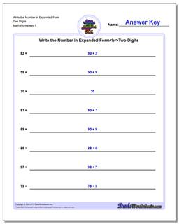 Standard, Expanded and Word Form Worksheet Write Numbers in