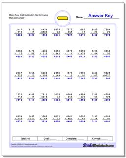 Subtraction Worksheets