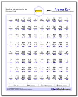 Subtraction Worksheets
