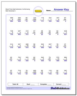 Subtraction Worksheets