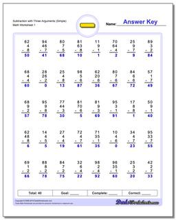 Subtraction Worksheets