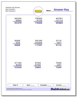 Subtraction Worksheets