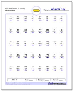 Subtraction Worksheets